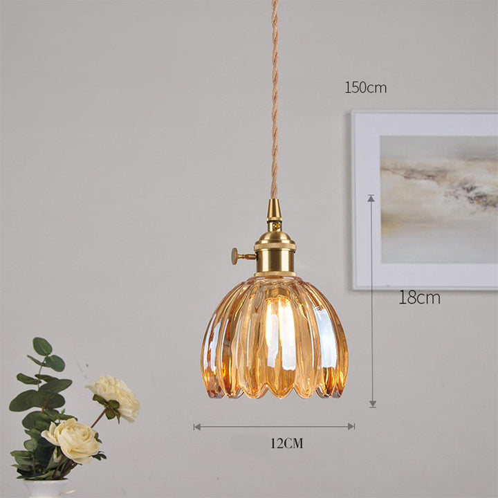 Mid-Century Flower Shade Clear Pendant Light | Kalsten