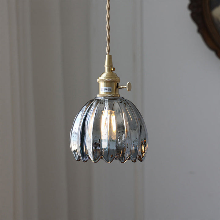 Mid-Century Flower Shade Clear Pendant Light | Kalsten