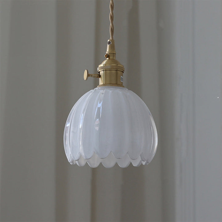 Mid-Century Flower Shade Clear Pendant Light | Kalsten