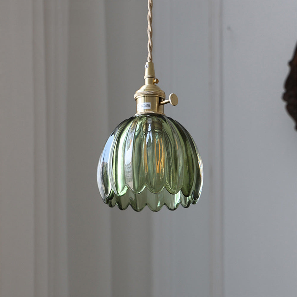 Mid-Century Flower Shade Clear Pendant Light | Kalsten