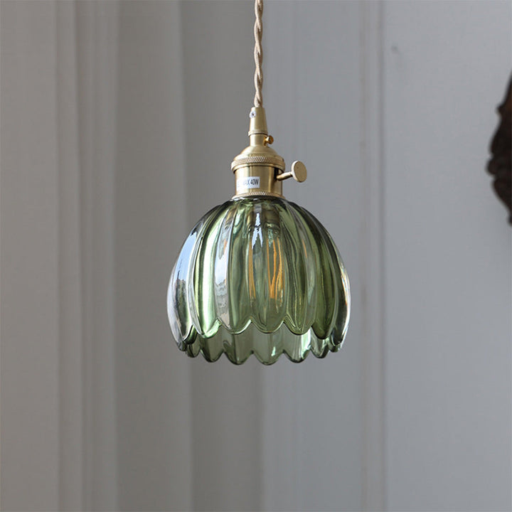 Mid-Century Flower Shade Clear Pendant Light | Kalsten