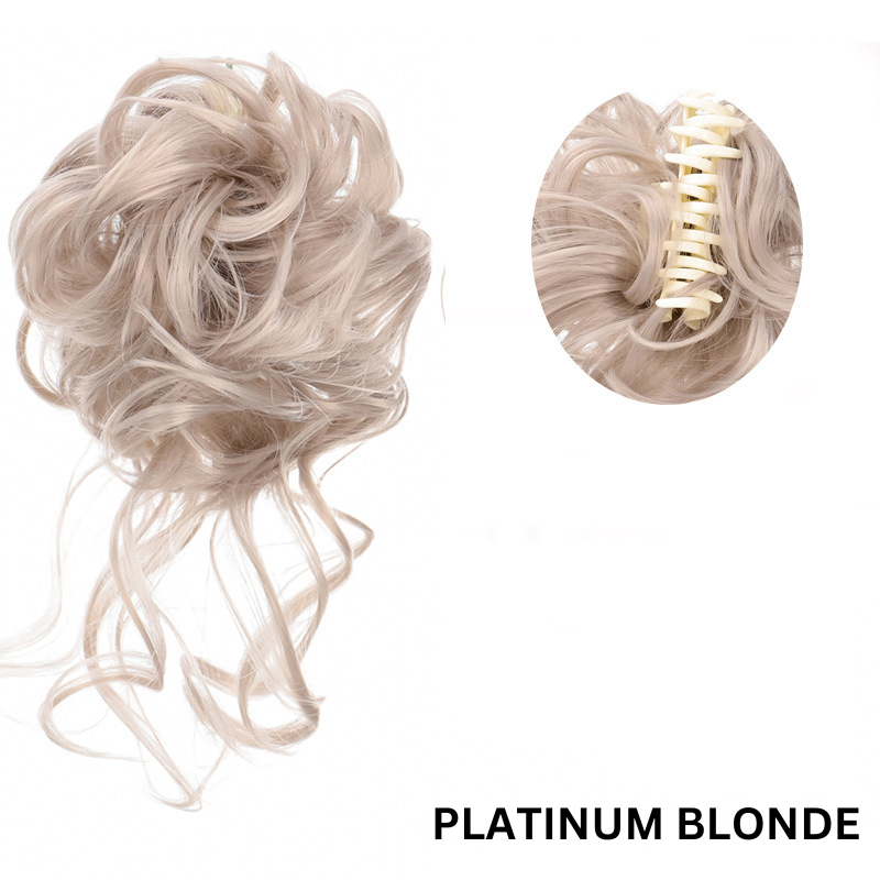 Messy Bun Hair Wavy Curly with Claw Clip Super Natural Look Kalsten