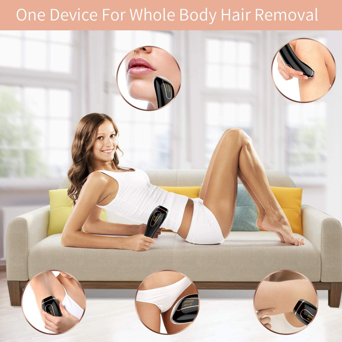 Skanto | Hair Removal System, Permanent Painless 999,999 Flashes
