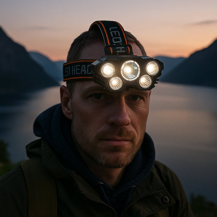 Headlamp 300 Lumen 180° adjustable angle – 4 lighting modes | Kalsten