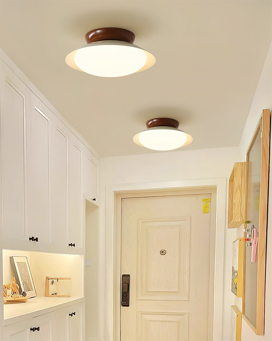 Ceiling Light Metal Dome 9.8 in LED Green Brown Bathroom Kitchen Flush Mount Fixture | Kalsten
