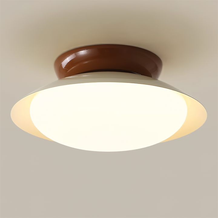 Ceiling Light Metal Dome 9.8 in LED Green Brown Bathroom Kitchen Flush Mount Fixture | Kalsten