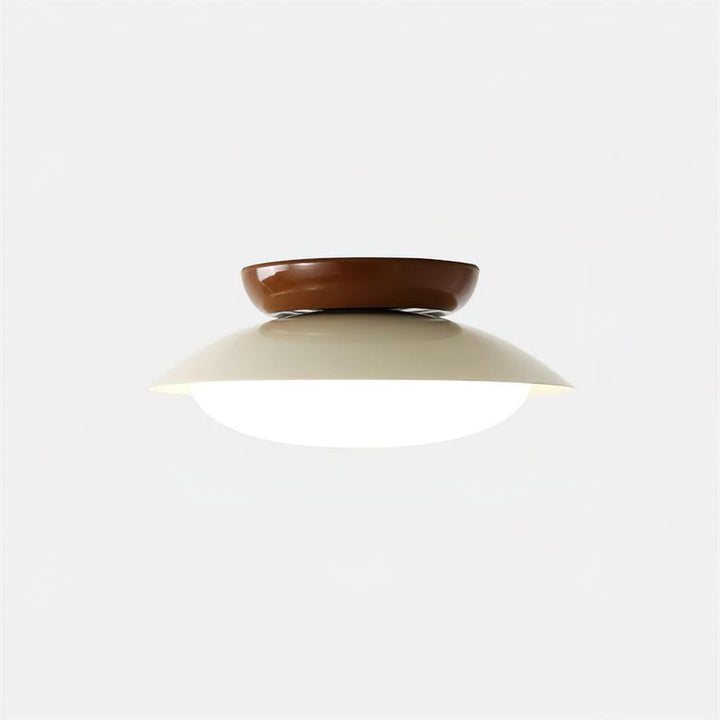 Ceiling Light Metal Dome 9.8 in LED Green Brown Bathroom Kitchen Flush Mount Fixture | Kalsten