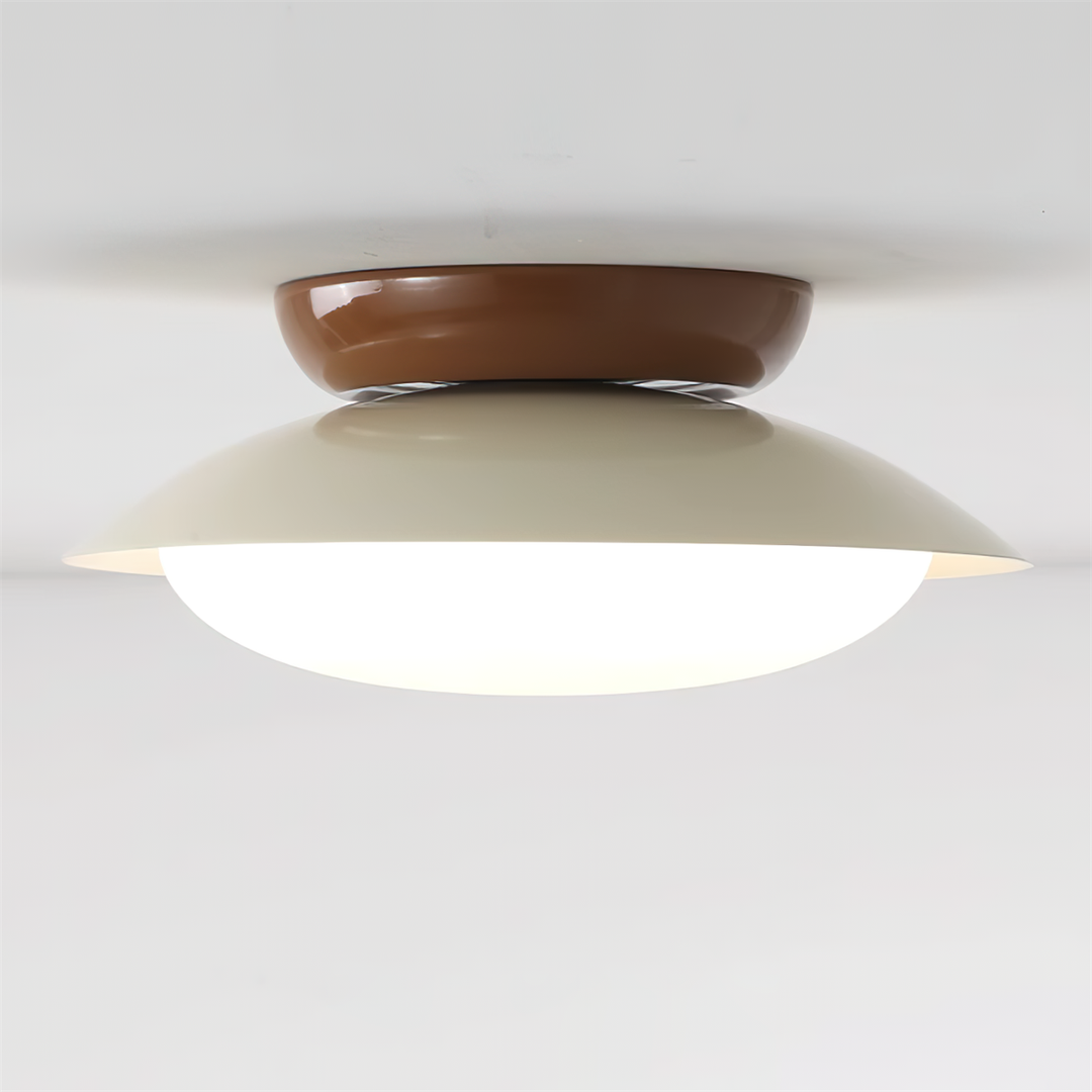 Ceiling Light Metal Dome 9.8 in LED Green Brown Bathroom Kitchen Flush Mount Fixture | Kalsten