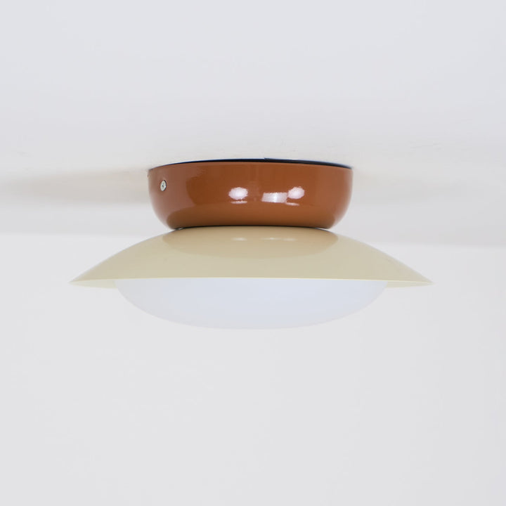 Ceiling Light Metal Dome 9.8 in LED Green Brown Bathroom Kitchen Flush Mount Fixture | Kalsten
