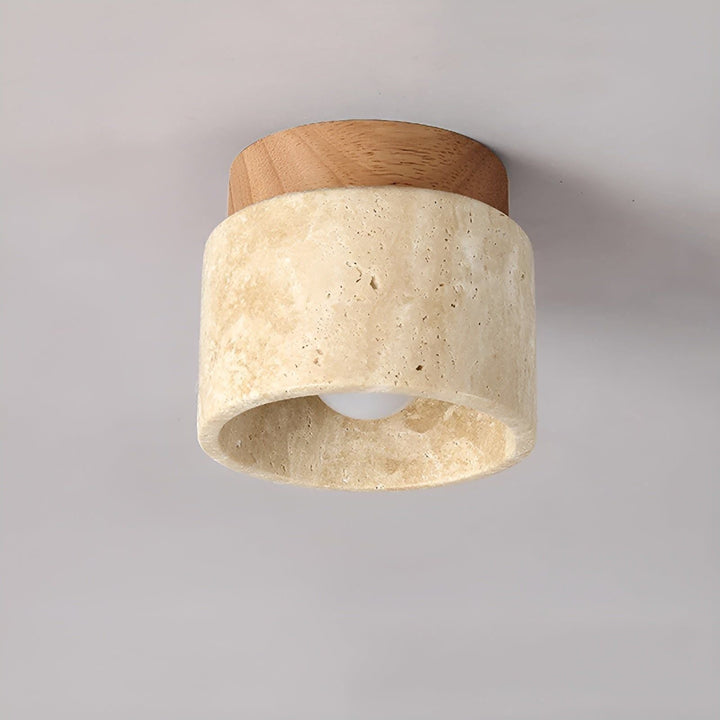 LumiStone - Wabi Sabi Yellow Marble Japanese Ceiling Light | Kalsten
