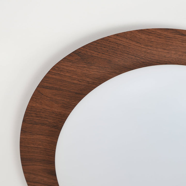 Pebble Ceiling Light 11.8 in 12W Walnut Grain Indoor Flush Mount LED | Modern Bedroom Living Room Dining Room Ceiling Fixture | Kalsten