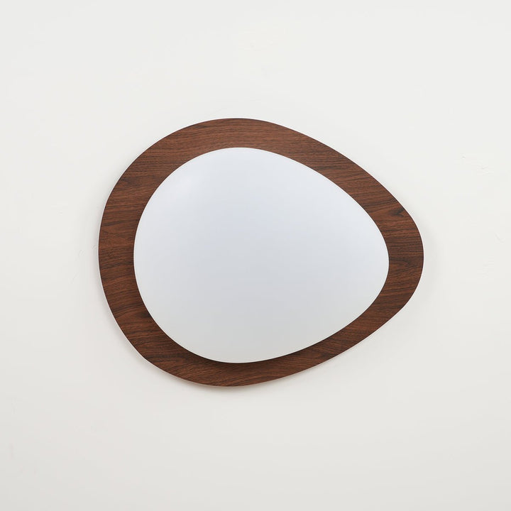 Pebble Ceiling Light 11.8 in 12W Walnut Grain Indoor Flush Mount LED | Modern Bedroom Living Room Dining Room Ceiling Fixture | Kalsten