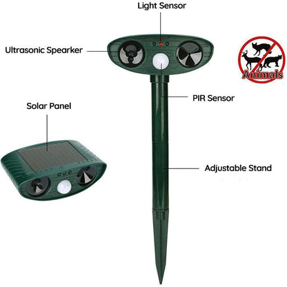 Kalsten | Raccoon Outdoor Ultrasonic Repeller - Solar-powered Ultrasonic Animal and Pest Control - Get rid of raccoons within 48 hours