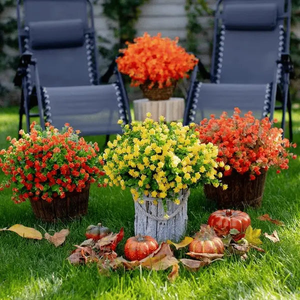 Kalsten | Low-maintenance artificial outdoor flowers – Realistic and UV-resistant (7-pack)
