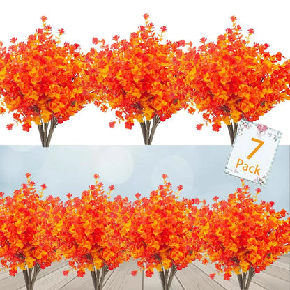 Low-maintenance artificial outdoor flowers – Realistic and UV-resistant (7-pack)