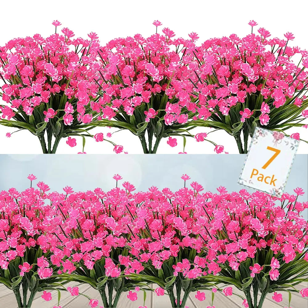 Kalsten | Low-maintenance artificial outdoor flowers – Realistic and UV-resistant (7-pack)