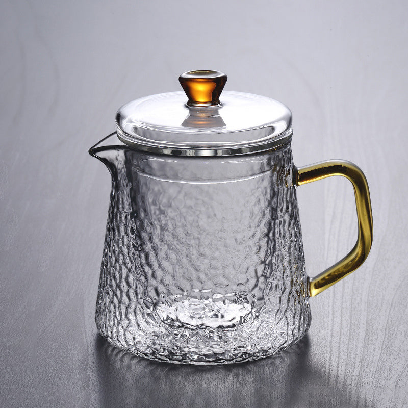 Skanto | Pindefang Glass Teapot with Infuser | Handmade Heat-Resistant Teapot with Golden Handle