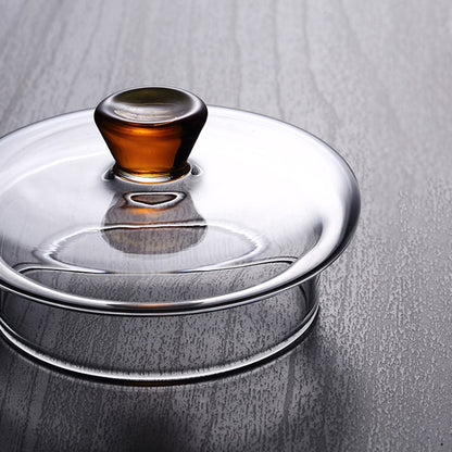 Skanto | Pindefang Glass Teapot with Infuser | Handmade Heat-Resistant Teapot with Golden Handle