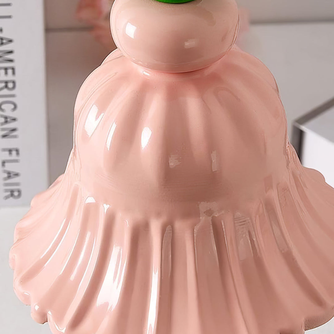 BloomAura – Charming Pink Glass Table Lamp | Kalsten