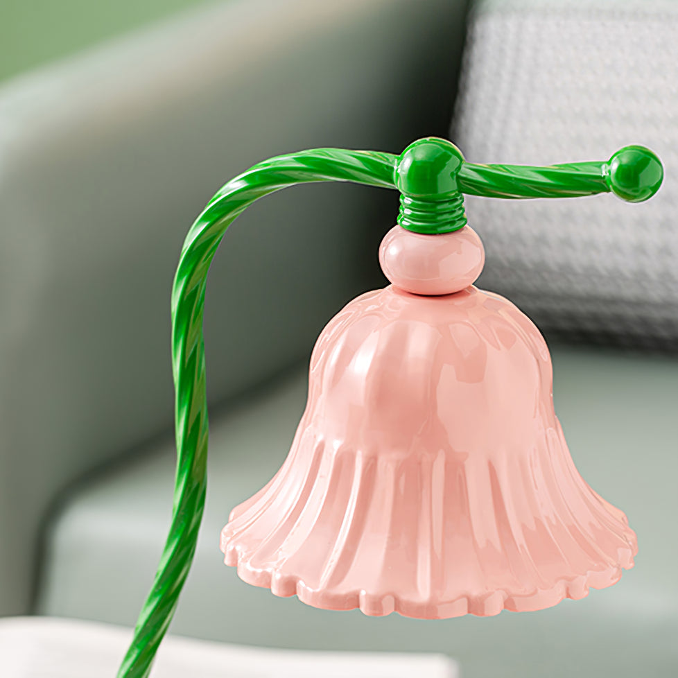 BloomAura – Charming Pink Glass Table Lamp | Kalsten