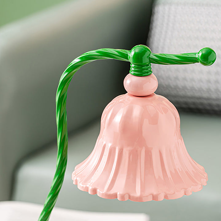 BloomAura – Charming Pink Glass Table Lamp | Kalsten