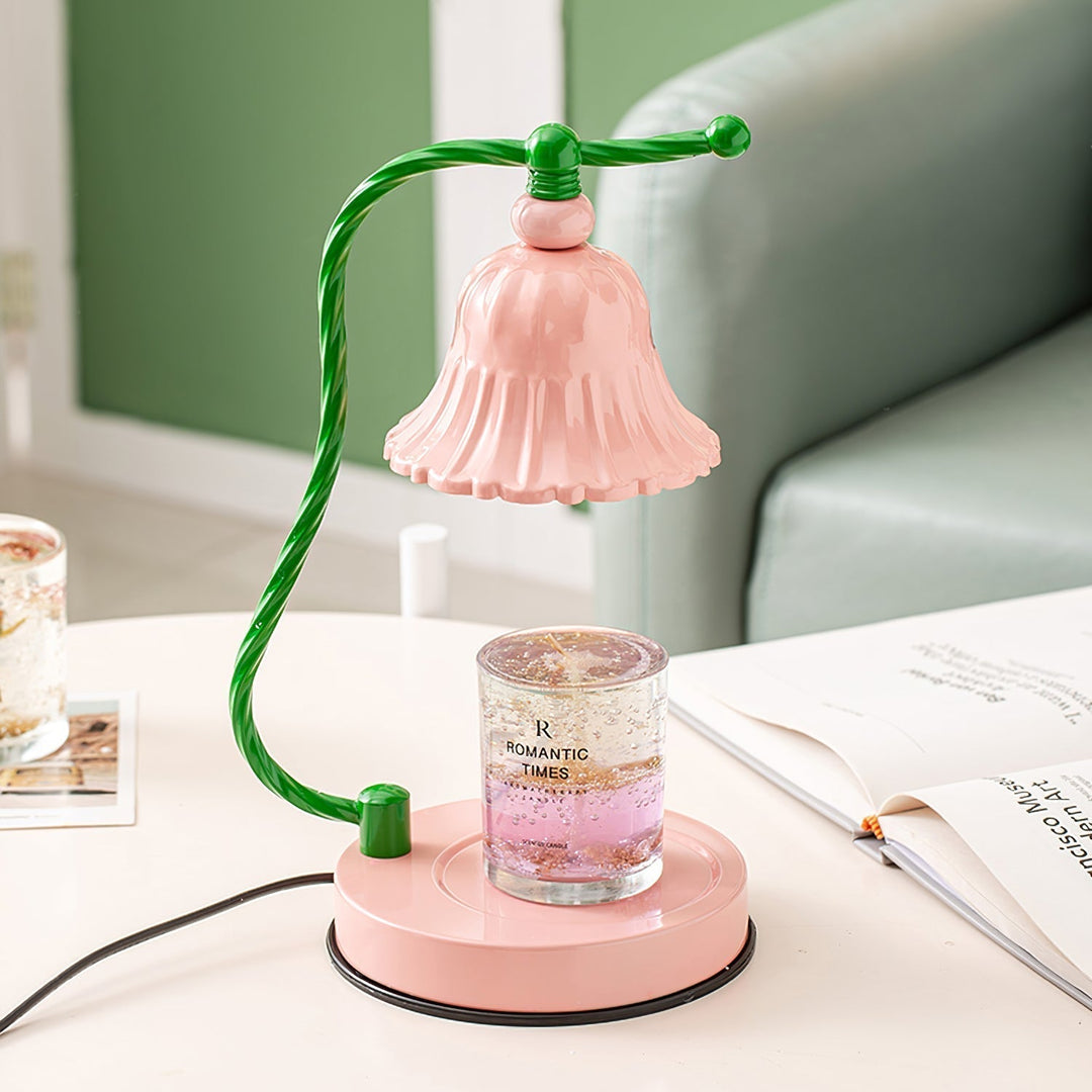 BloomAura – Charming Pink Glass Table Lamp | Kalsten