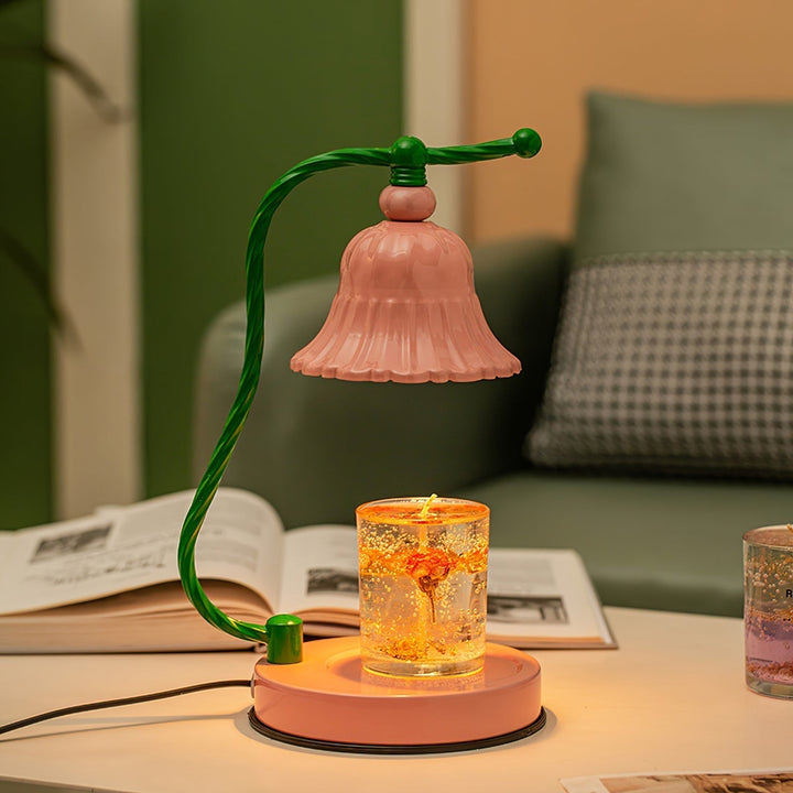 BloomAura – Charming Pink Glass Table Lamp | Kalsten