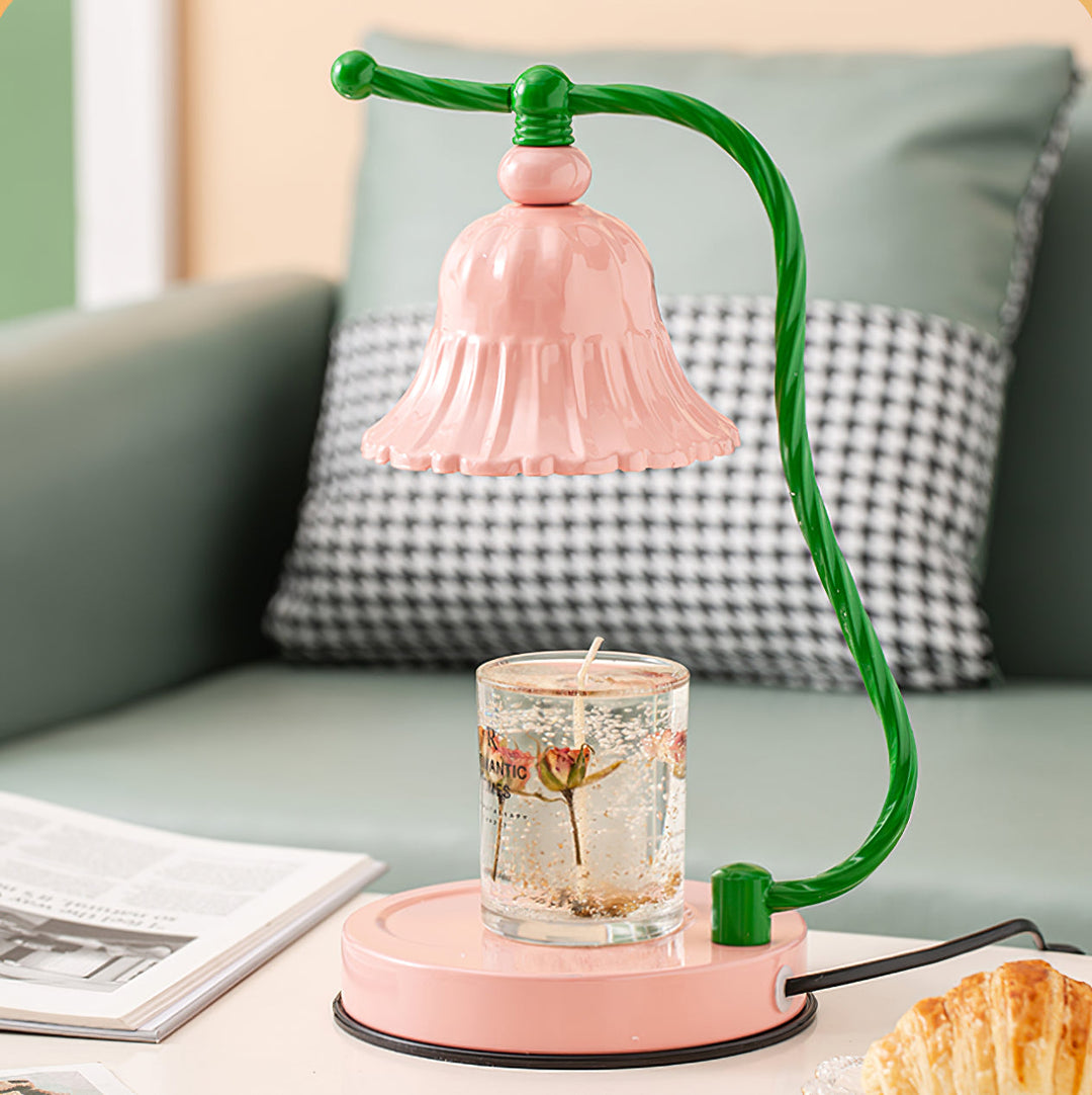 BloomAura – Charming Pink Glass Table Lamp | Kalsten