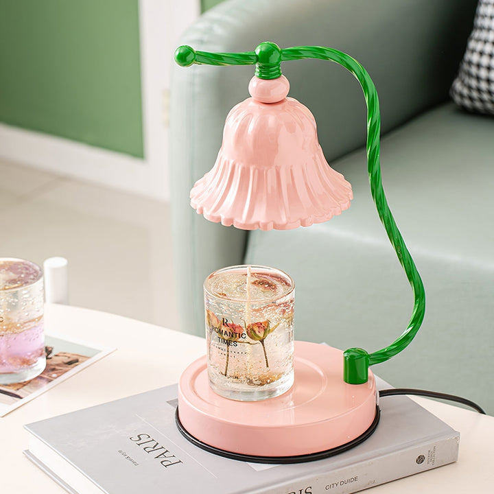 BloomAura – Charming Pink Glass Table Lamp | Kalsten