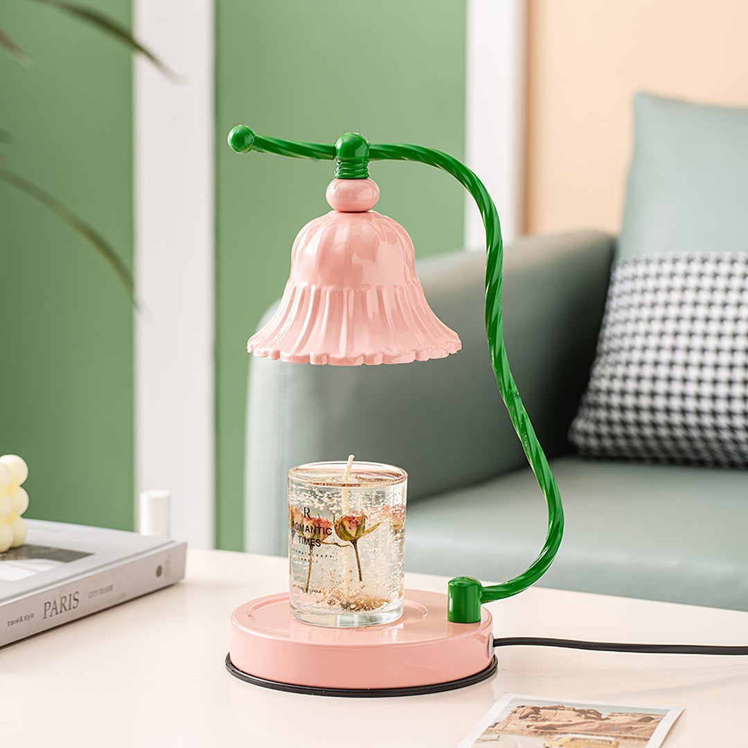 BloomAura – Charming Pink Glass Table Lamp | Kalsten