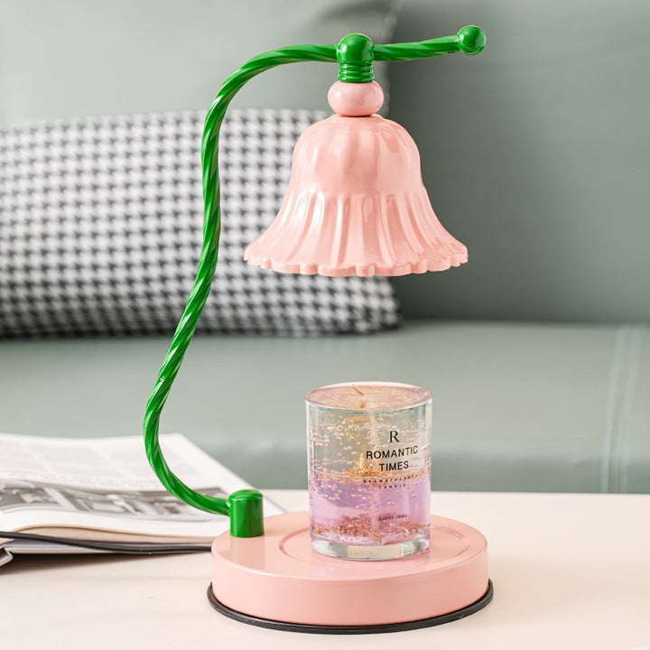 BloomAura – Charming Pink Glass Table Lamp | Kalsten