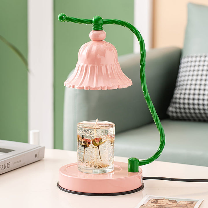BloomAura – Charming Pink Glass Table Lamp | Kalsten