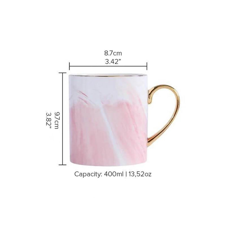 Gold-Rimmed Marble Coffee Mug | Kalsten