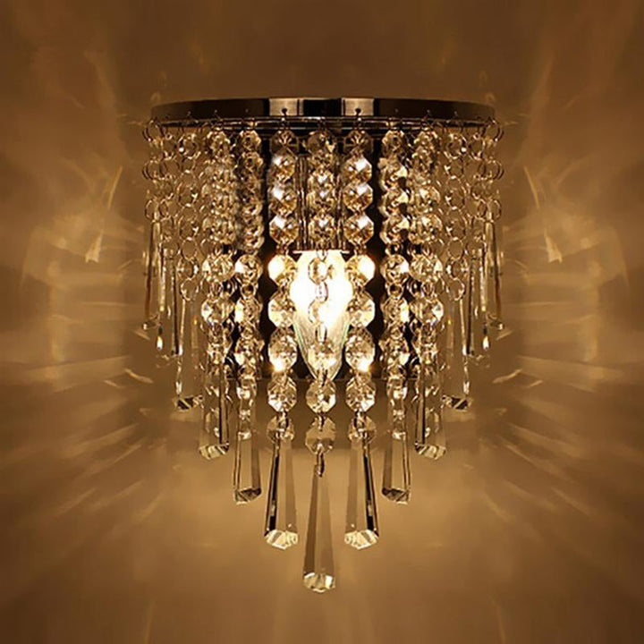 Kalsten | Modern Chrome Crystal Drop Wall Lamps