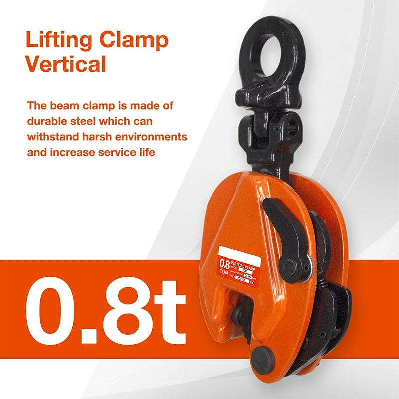 BowLift | Vertical Plate Clamp 1760 Lbs, 1 Ton Plate Lifting Clamp Jaw Opening Up To 0.8 Inch Heavy Duty Lifting Clamp For Lifting And Transporting (1760 Lbs 0.8 Tons)