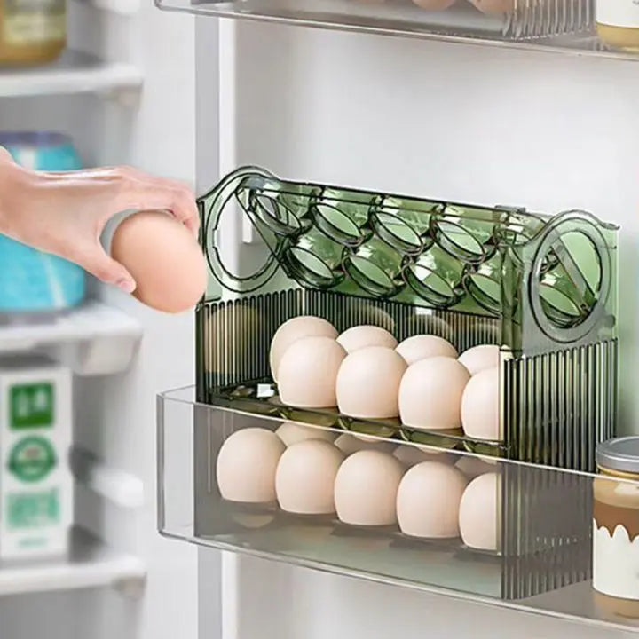 Kalsten | Space-saving egg container with flip lid and freshness indicator
