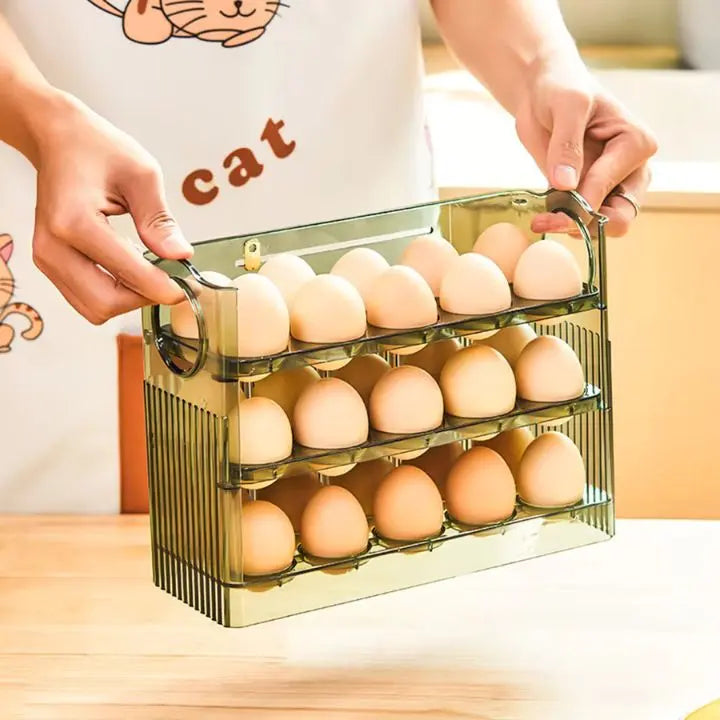 Kalsten | Space-saving egg container with flip lid and freshness indicator