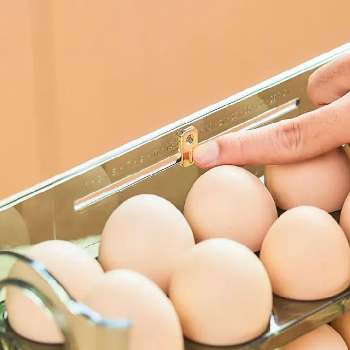 Kalsten | Space-saving egg container with flip lid and freshness indicator