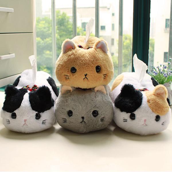 Plush Cat Tissue Box Cover | Kalsten
