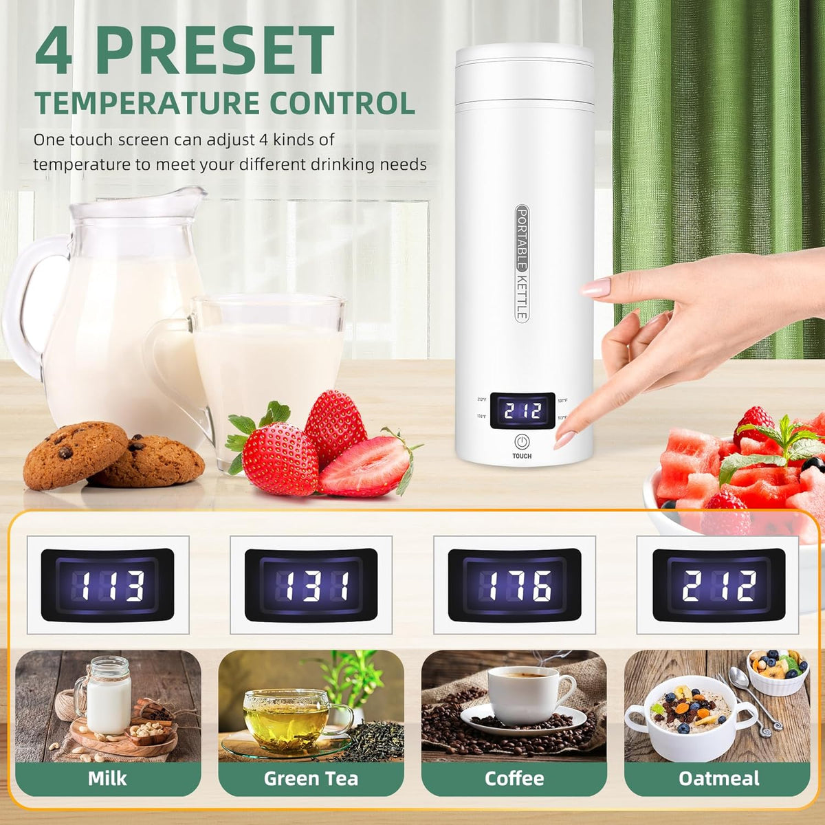 BowLift | Portable Electric Travel Kettle with Auto Shut-Off - Compact 1L Water Boiler for Camping, Hiking, and Travel