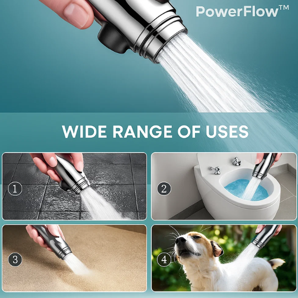 Kalsten | PowerFlow™ High Pressure Showerhead | Powerful Showerhead for Maximum Water Pressure