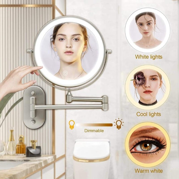LED cosmetic mirror with magnification & USB battery | Kalsten
