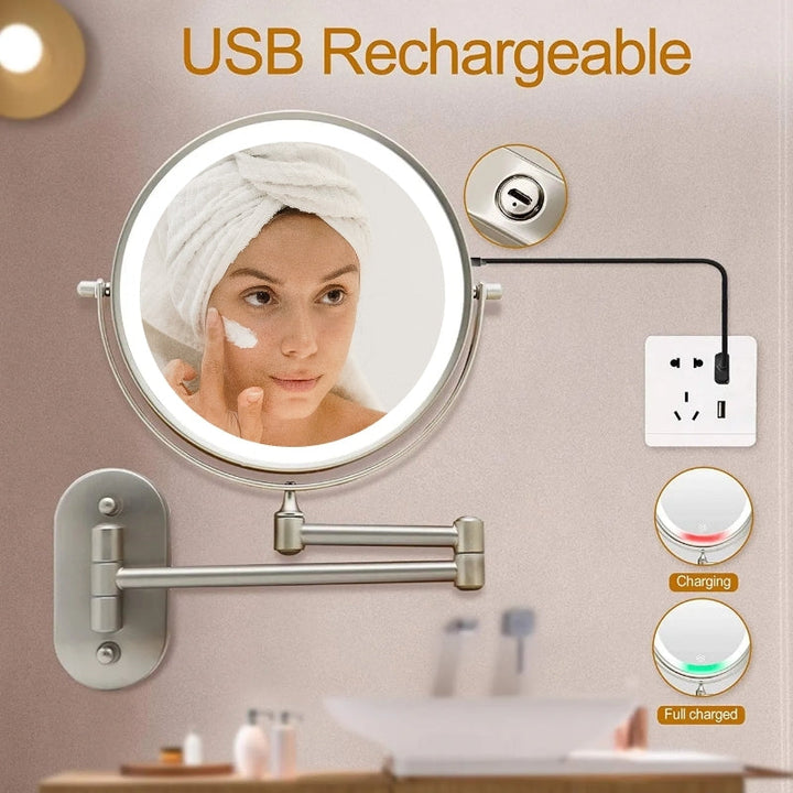 LED cosmetic mirror with magnification & USB battery | Kalsten