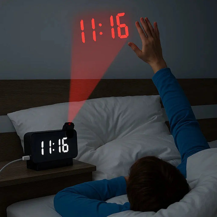 Kalsten | Projection alarm clock with mirror display and large LED screen