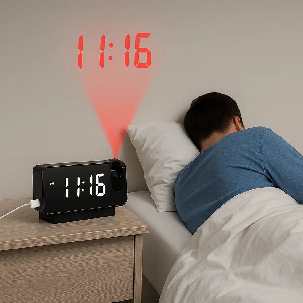 Kalsten | Projection alarm clock with mirror display and large LED screen