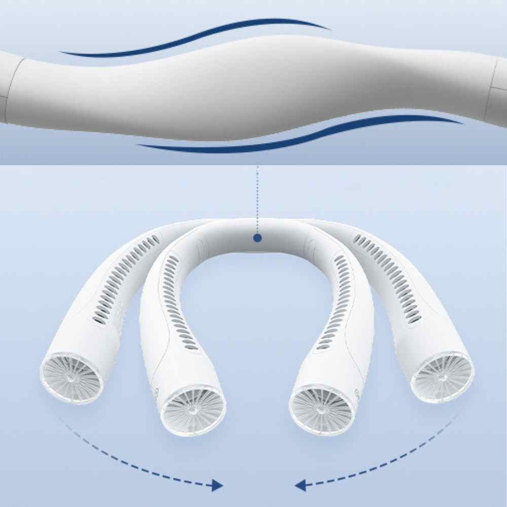 Bladeless Portable Neck Fan with 3 Speed Silent Cooling 4000 mAh Rechargeable | Kalsten