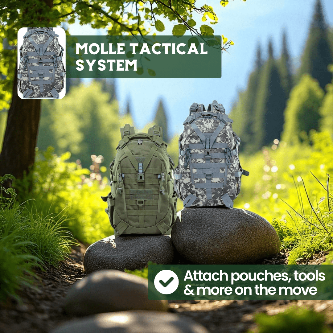 Skanto | 40L Outdoor Backpack with MOLLE System & Waterproof Military Construction