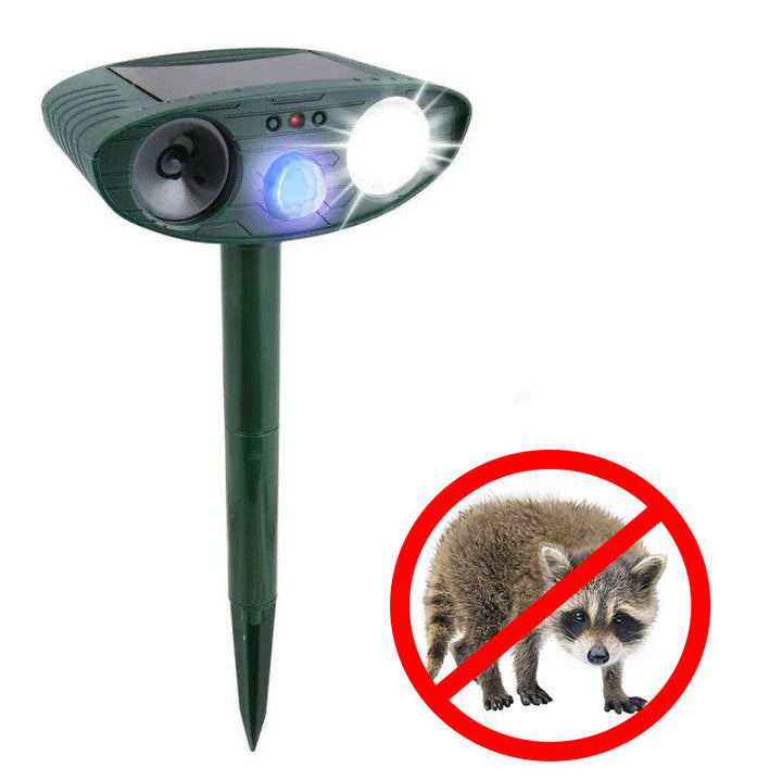 Kalsten | Raccoon Outdoor Ultrasonic Repeller - Solar-powered Ultrasonic Animal and Pest Control - Get rid of raccoons within 48 hours