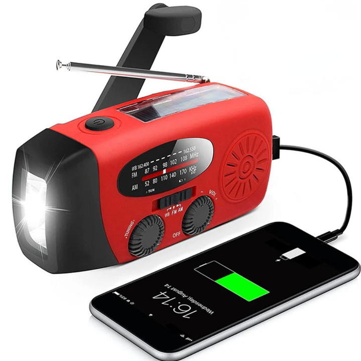 Kalsten | Radio Emergency Hand Crank Solar Weather Alert Flashlight Power Bank