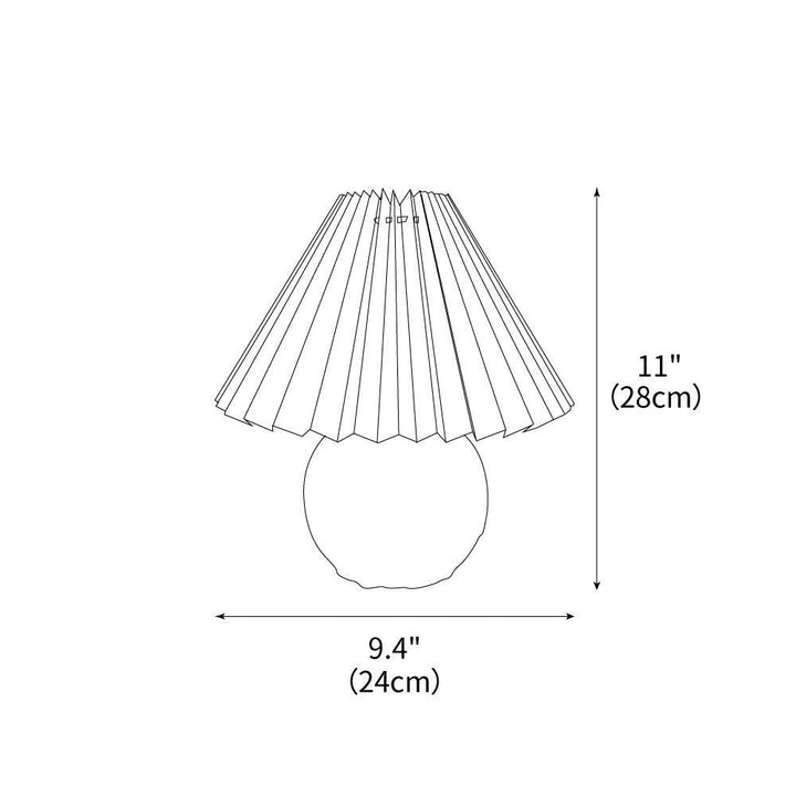 Rattan Pleated Table lamp 9.4' | Kalsten